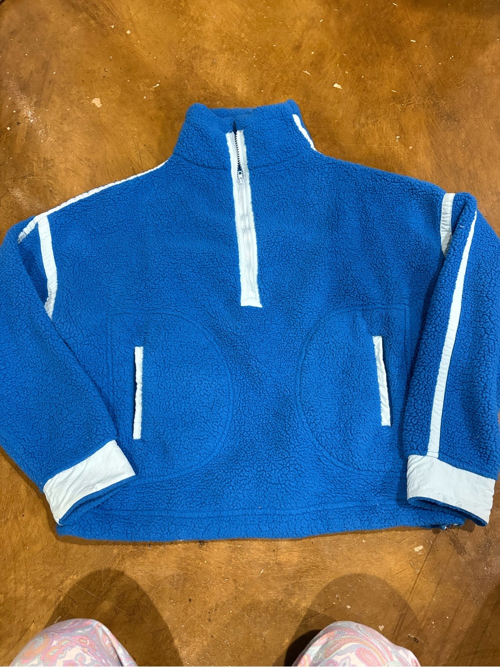 Cozy Blue Sherpa Half-Zip Puffer Pullover